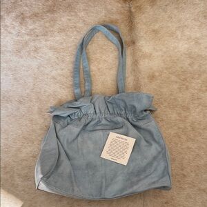 Hobo NWT BABY Blue topaz Caliber Tote Bag BUFFED HIDE LEATHER